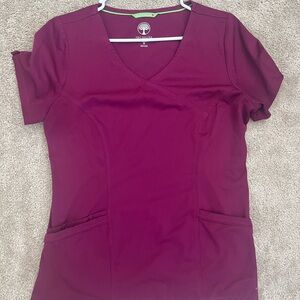 Healing Hands - Wine color scrub top